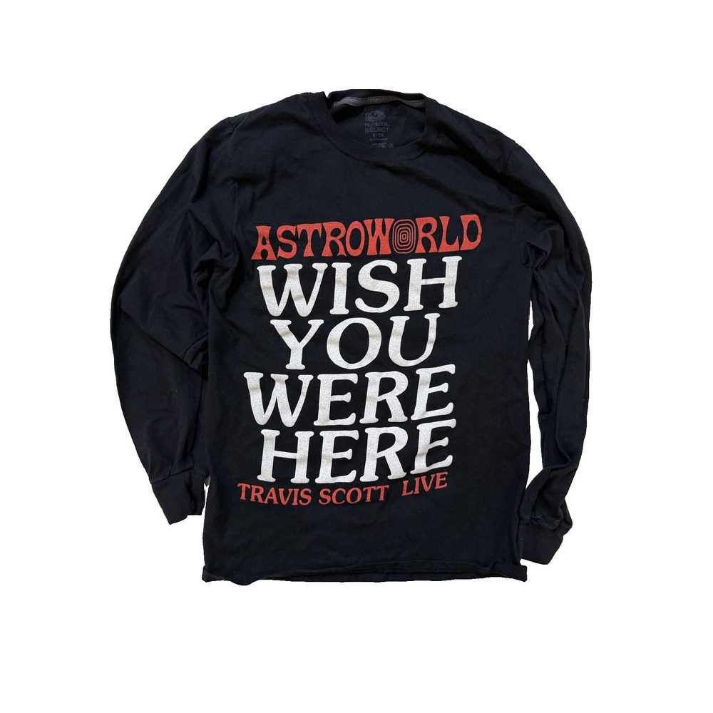 Travis‎ Scott Astroworld Tour 2018 Long Sleeve Shirt Men SM Hip Hop Streetwear